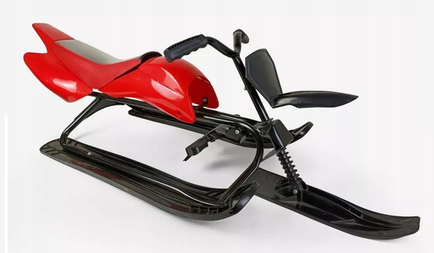 Metalowe Nartosanki z Amortyzacją Sanki Sportowe Kierownicą Szerokie Płozy
