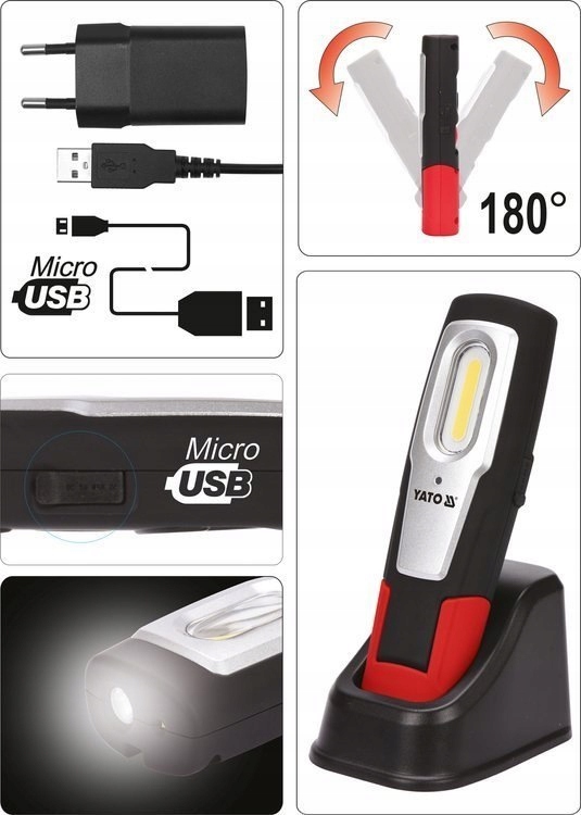 LAMPA LATARKA WARSZTATOWA BUDOWLANA LAMPKA REFLEKTOR LED 600LM YATO