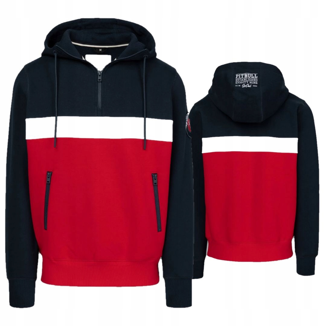 Pitbull West Coast Pánská Mikina S Kapucí Gibson Modro-červená S