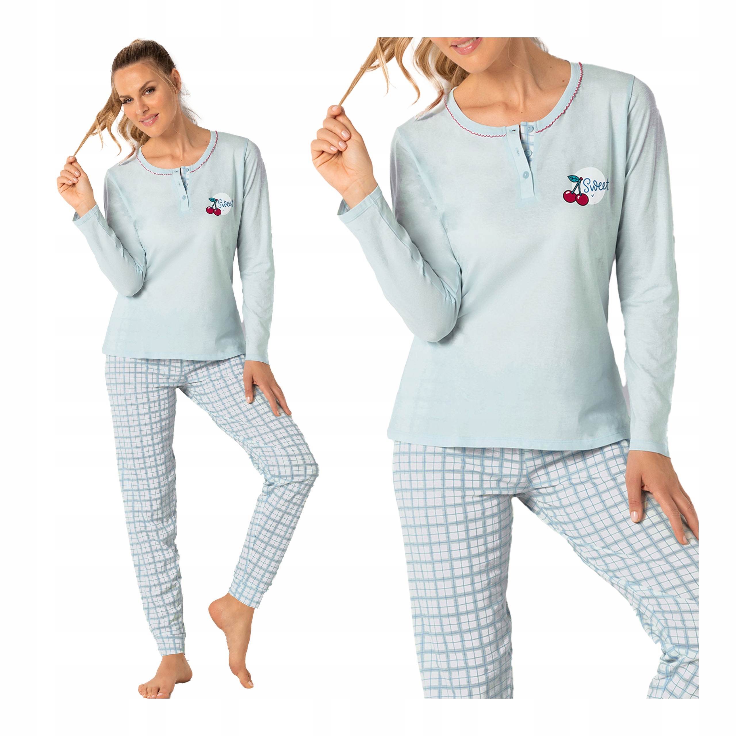 Dámské bavlněné dvoudílné pyžamo S dlouhé kalhoty 100 bavlna Sielei