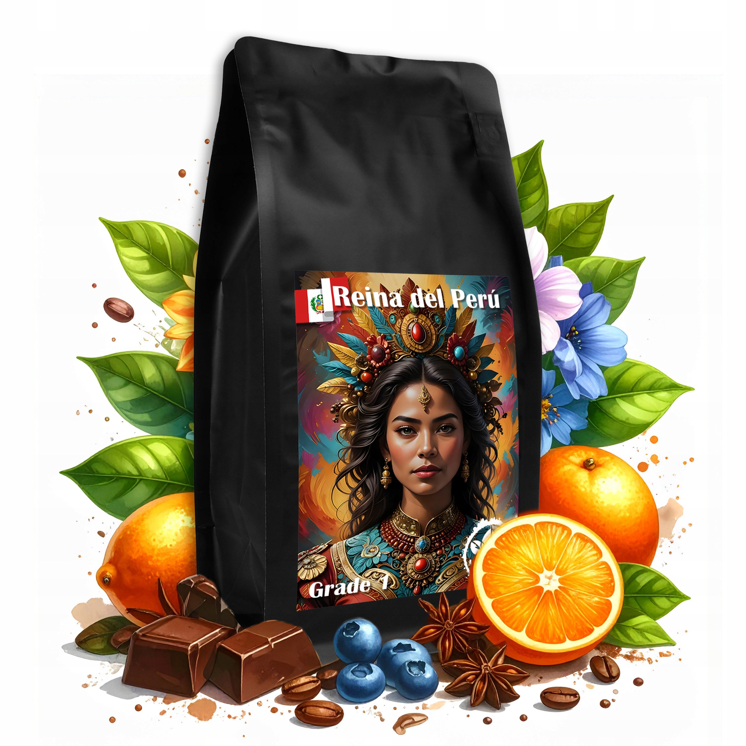 Káva zrnková 1 kg Reina Del Peru čerstvě pražená 100% Arabica Milo