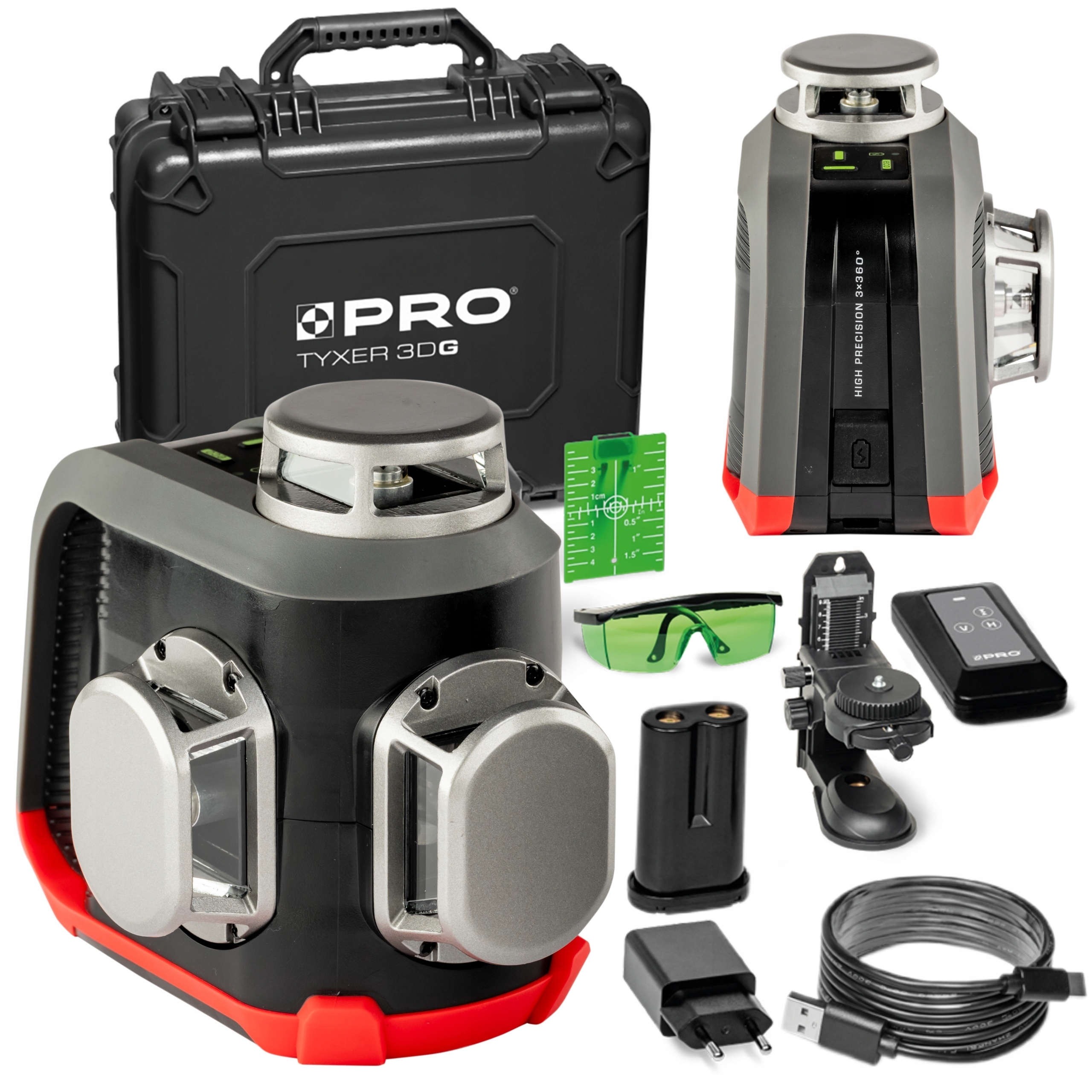 Pro Vícelinkový Laser Tyxer 3DG Zelený Paprsek 30 m IP54 SadaPLUS Kufr