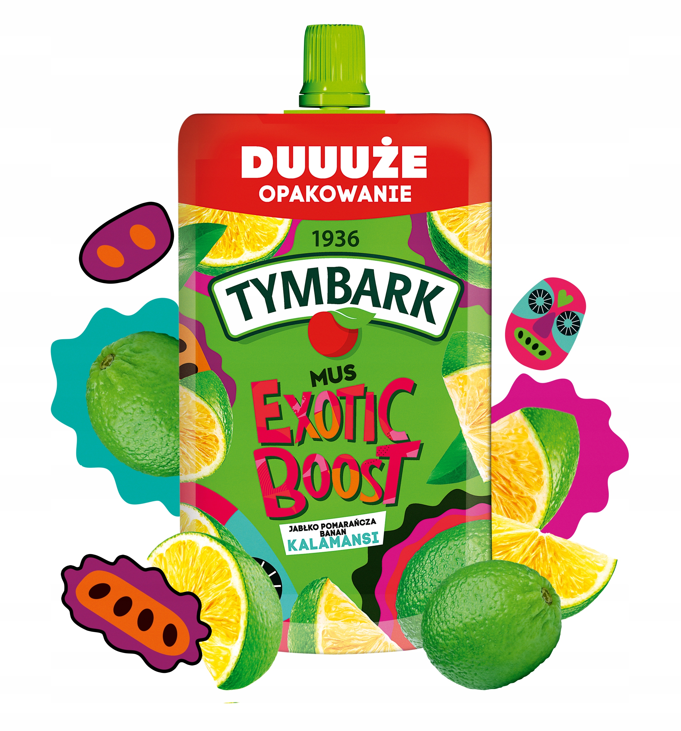Mus owocowy Tymbark Exotic Boost jabłko pomarańcza banan kalamansi 10x 200g Marka Tymbark