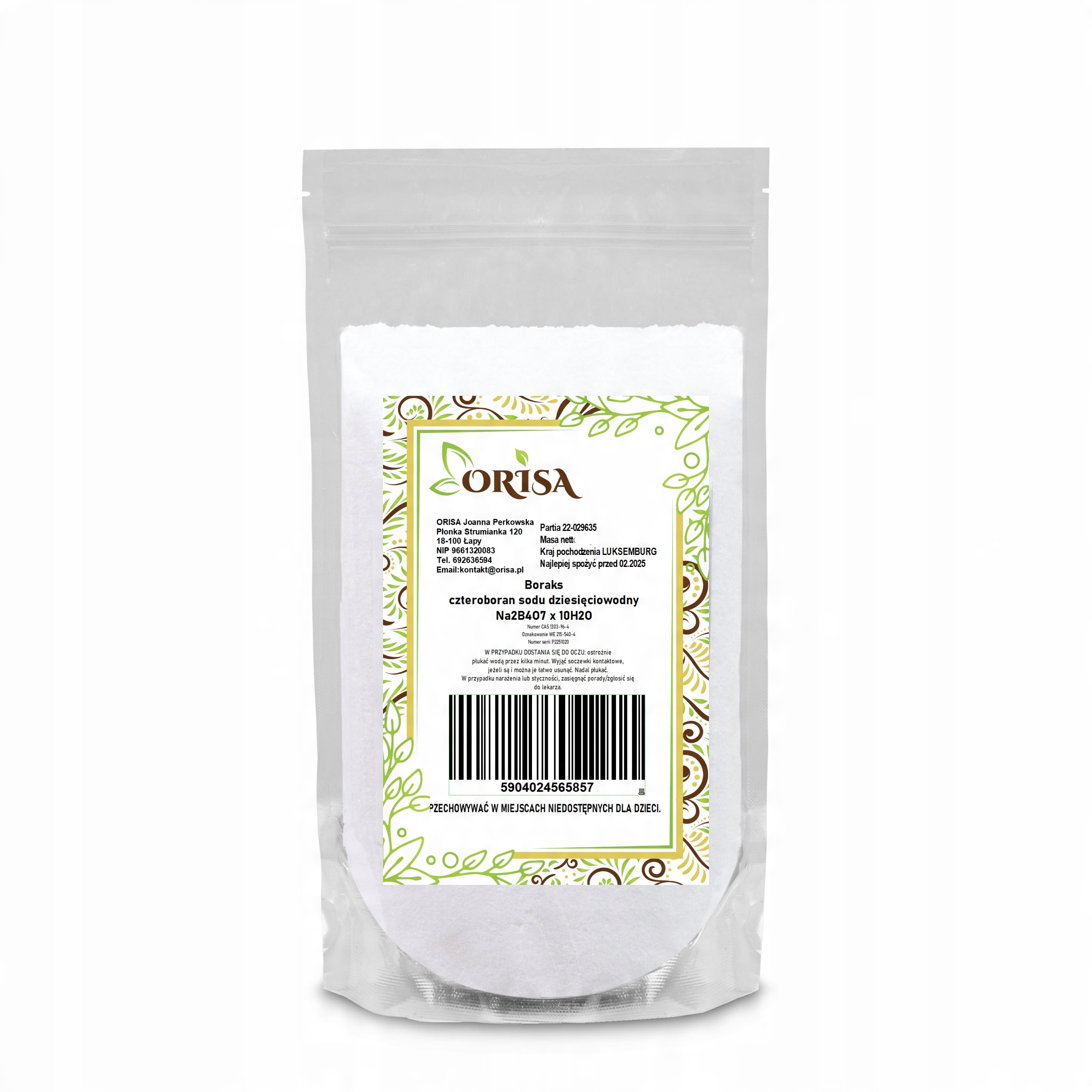 

Boraks 5kg 5000g czteroboran sodu 10-wodny 99,99%