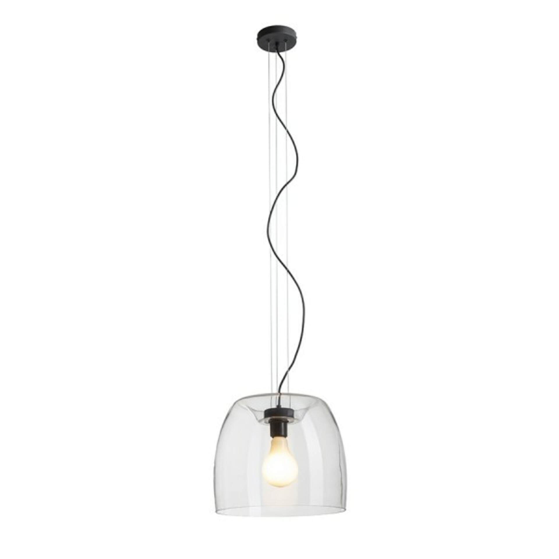 Rendl Orlando 35 závěsné svítidlo čiré sklo/černá E27 24W 230V
