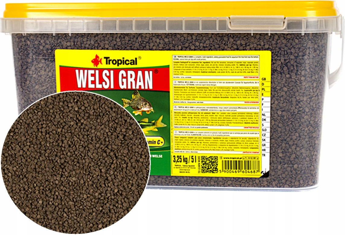 Tropical Welsi Gran 5L Pokarm dla Ryb Dennych