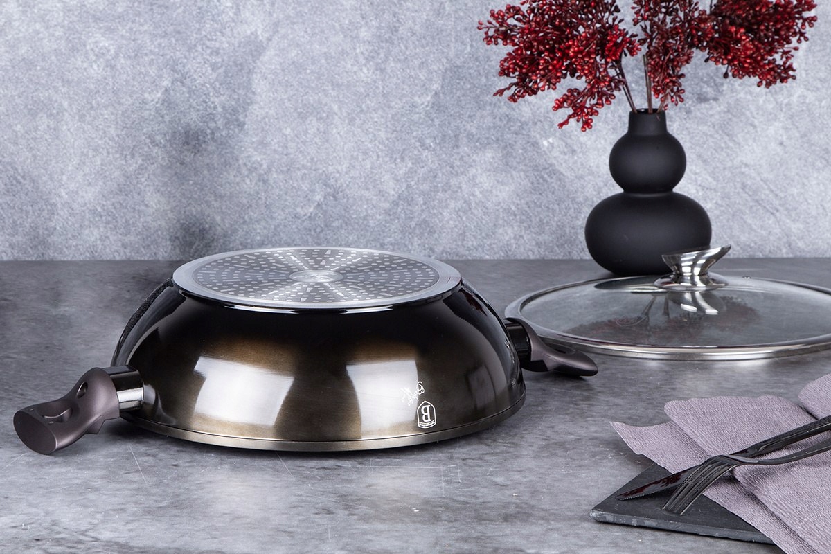 WOK GRANITOWY 30cm BERLINGER HAUS BH-7115 Linia SHINY BLACK