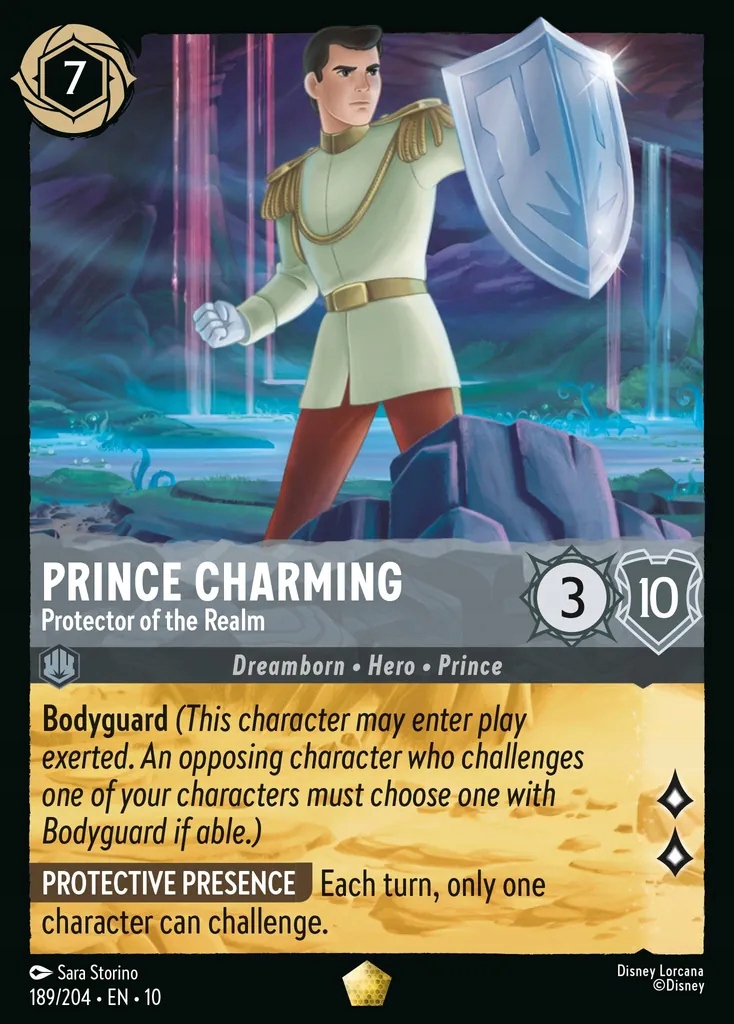Disney Lorcana Prince Charming Protector of the Realm 10WHI #189