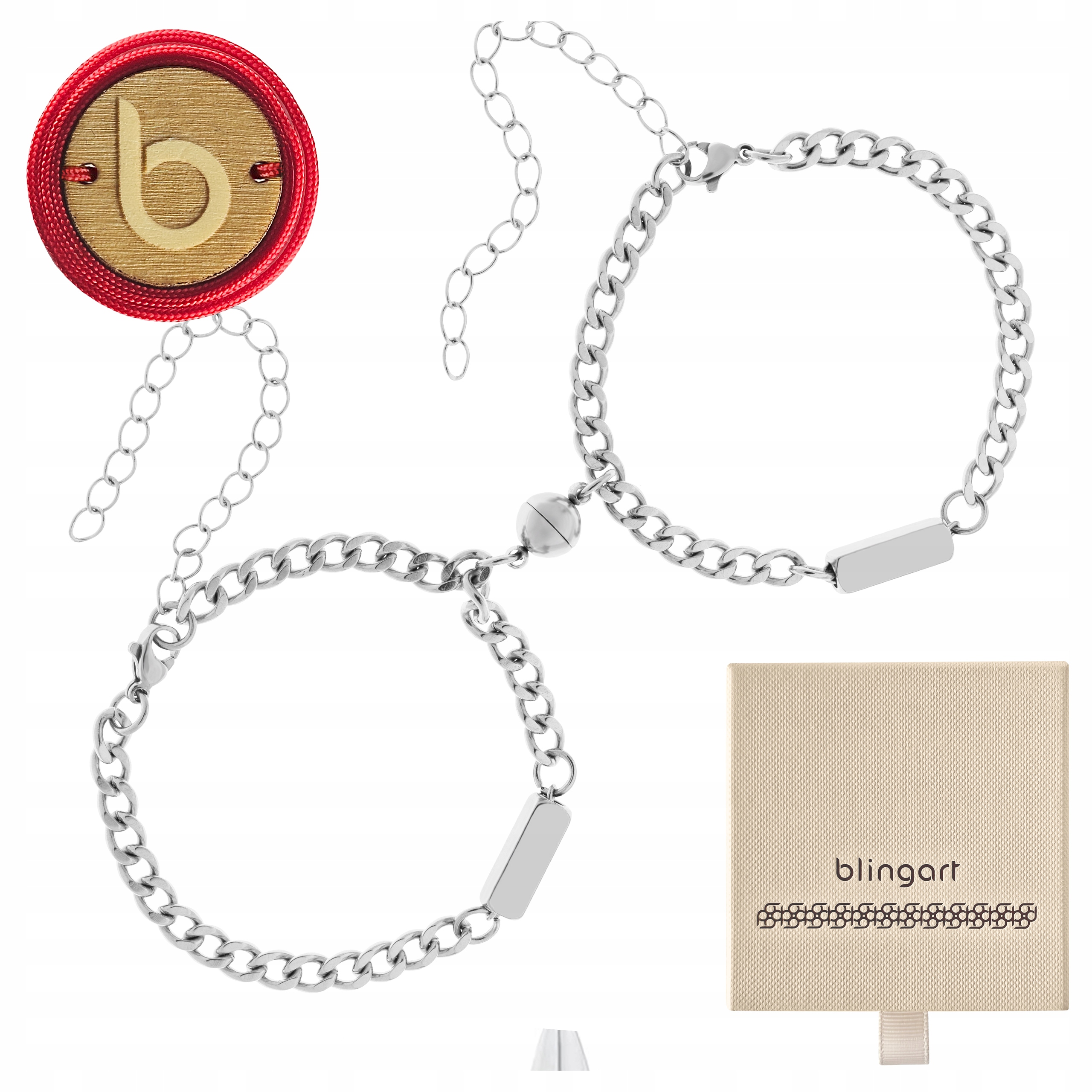 Párové Náramky s gravírováním a Magnetem z oceli 316L Blingart