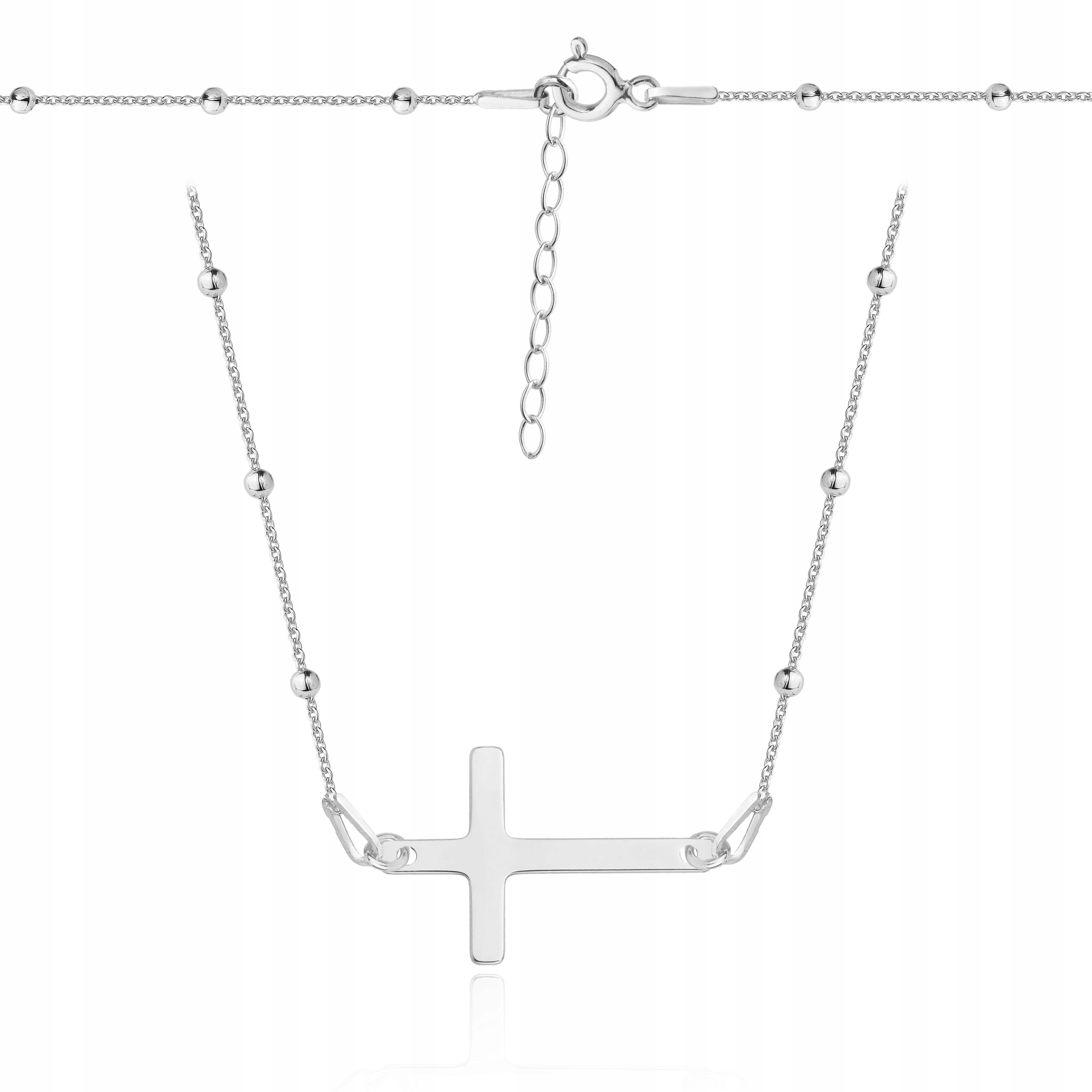 Stříbrný kuličkový náhrdelník křížek stříbro925