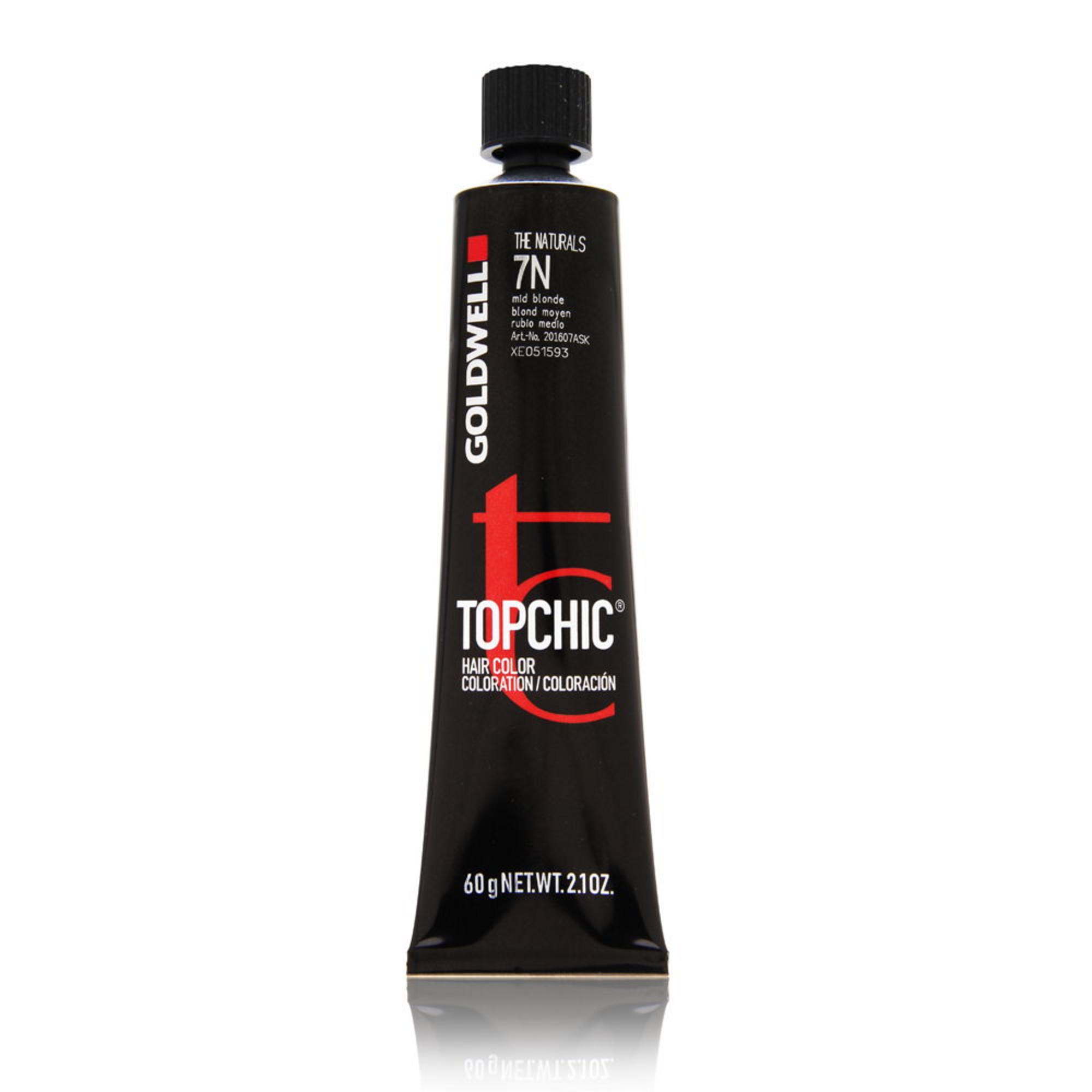 Goldwell, TopChic, Trvalá barva na vlasy, 7N Medium Blonde, 60 ml