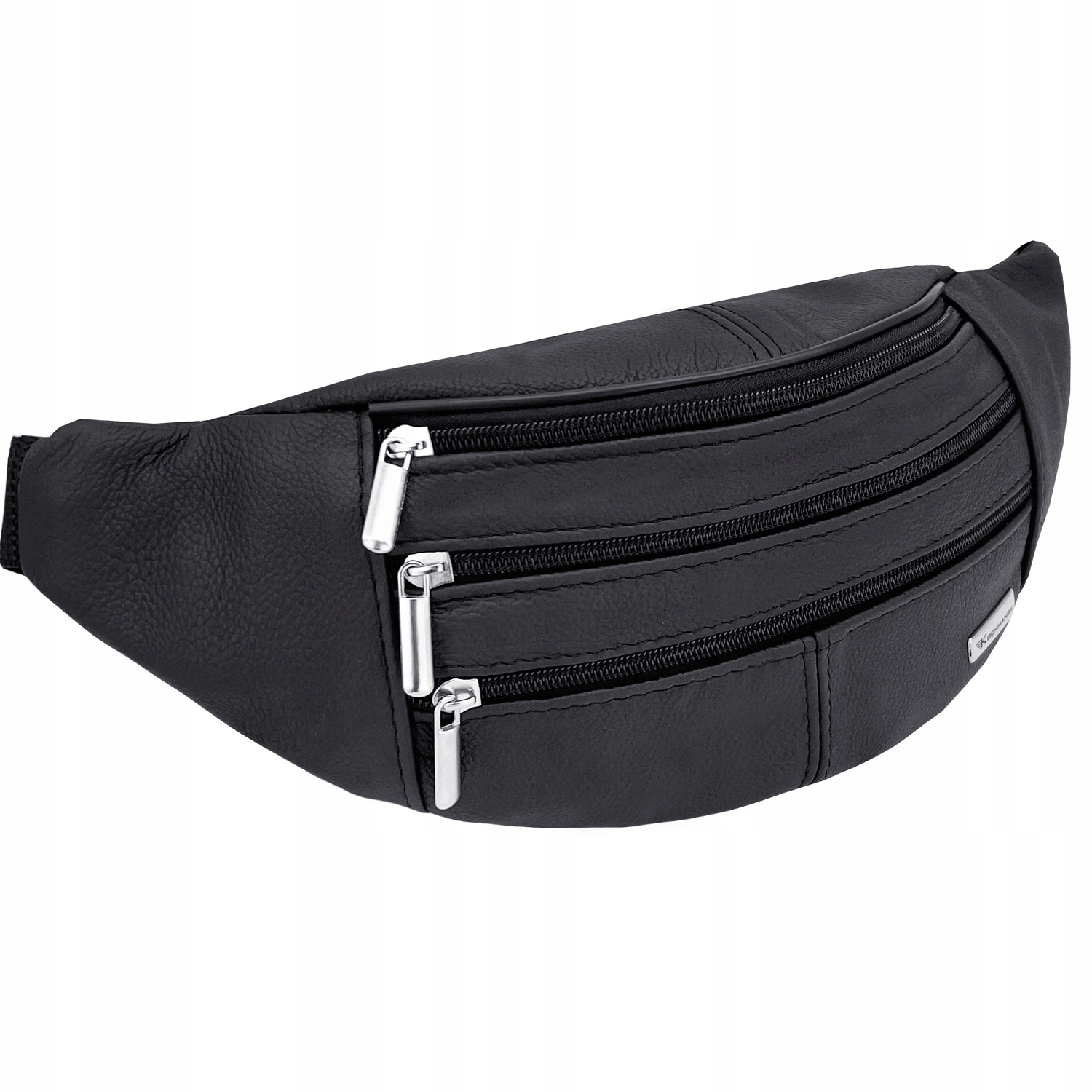 Kochmanski saszetka nerka męska skórzana na pas ramię duża czarna