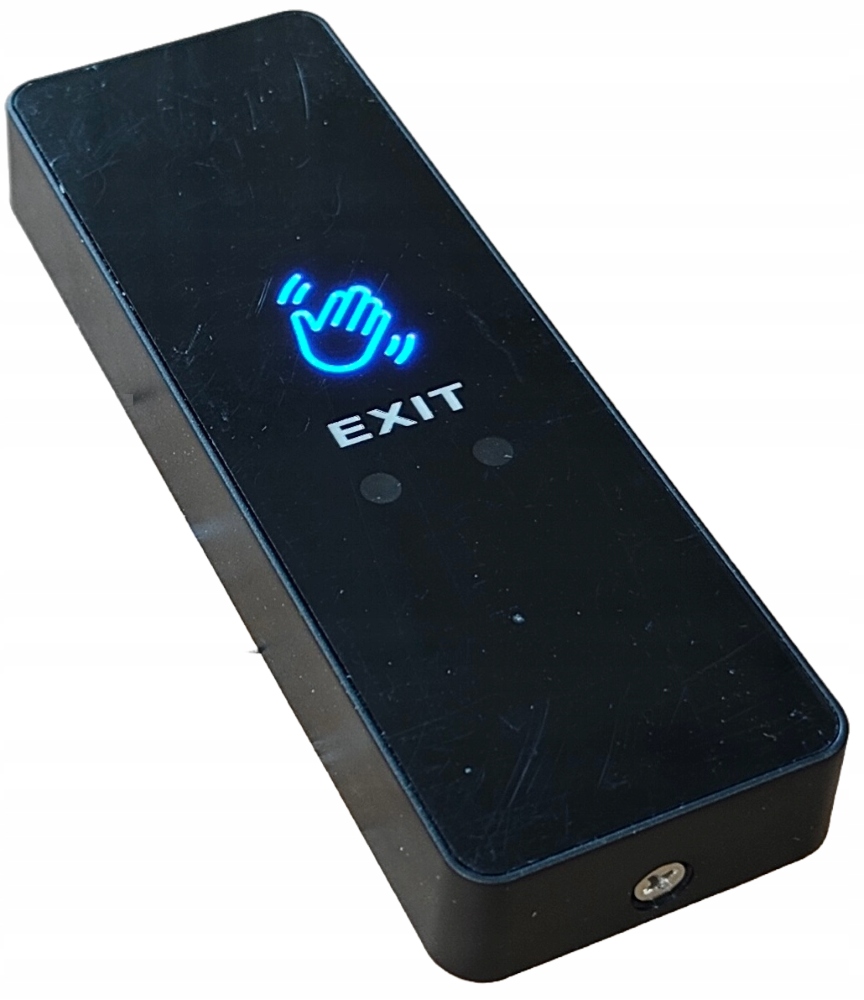 Zewnętrzny Natynkowy Przycisk Wyjścia Otwarcia Drzwi Furtka Czarny IP68 Led