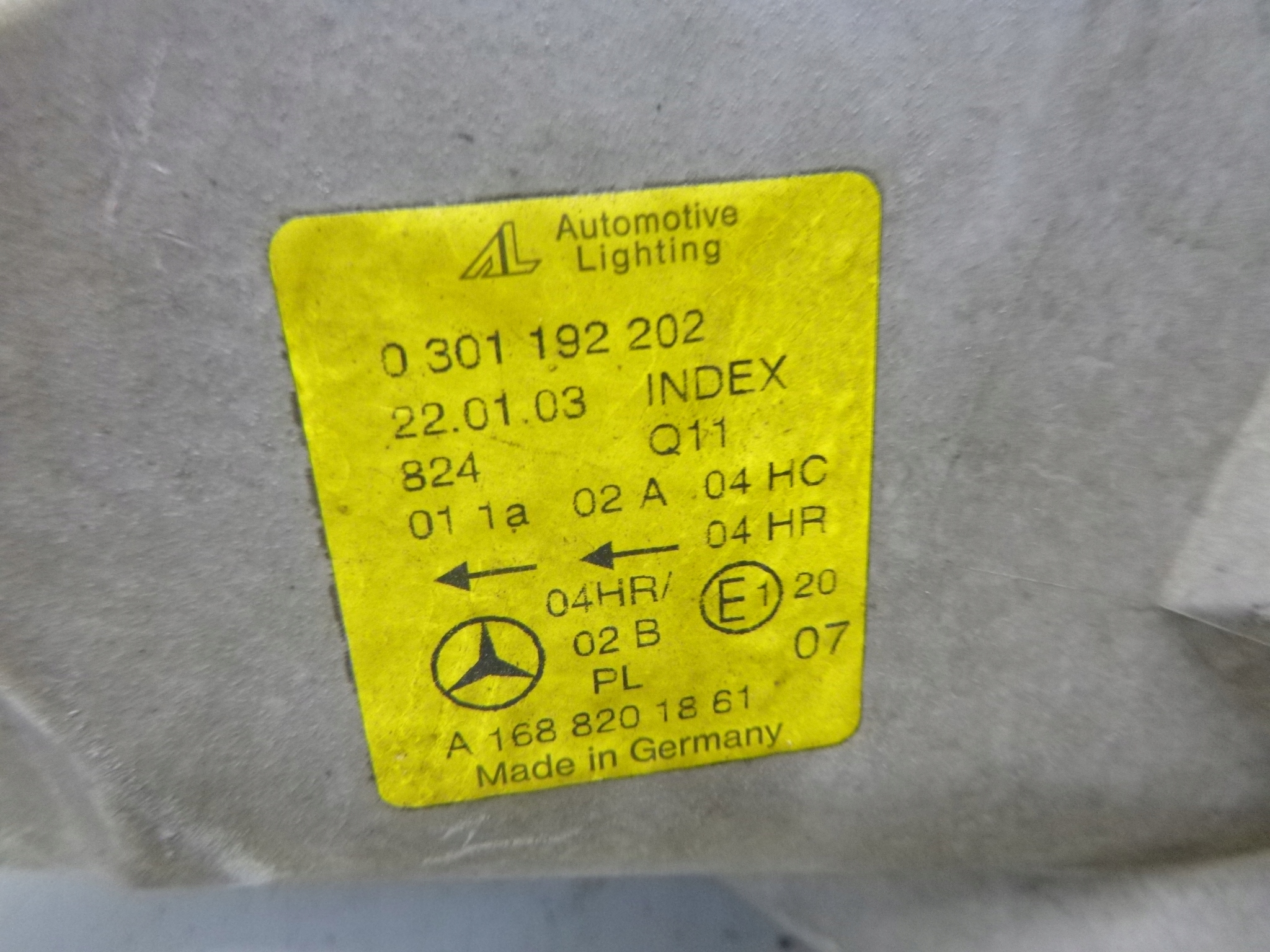 light front Mercedes W168 Lift 01--04r.