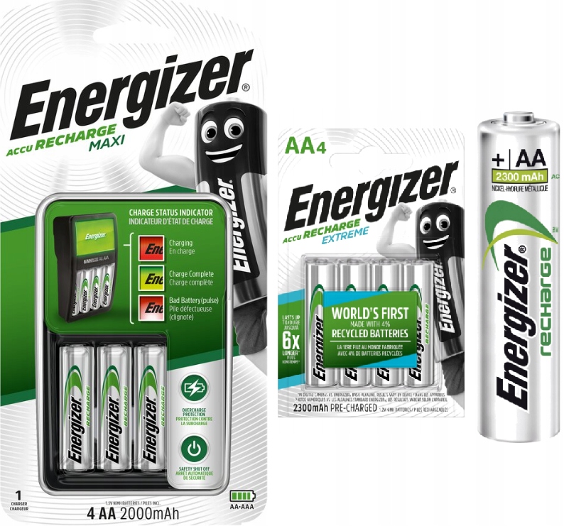 Energizer Nabíječka Max Aa 2000 mAhx4 Baterie Extreme Aa 2300 mAh x4