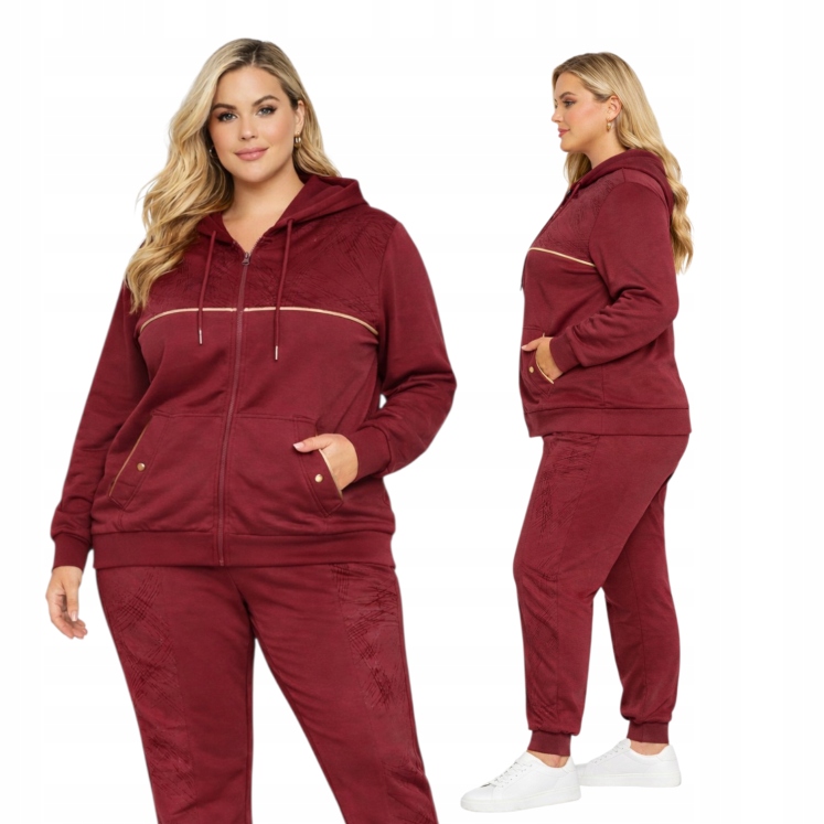 Tepláková Souprava Plus Size Zip Kapuce Bavlna Teplákovka Sportovní 54 56 7XL 8XL