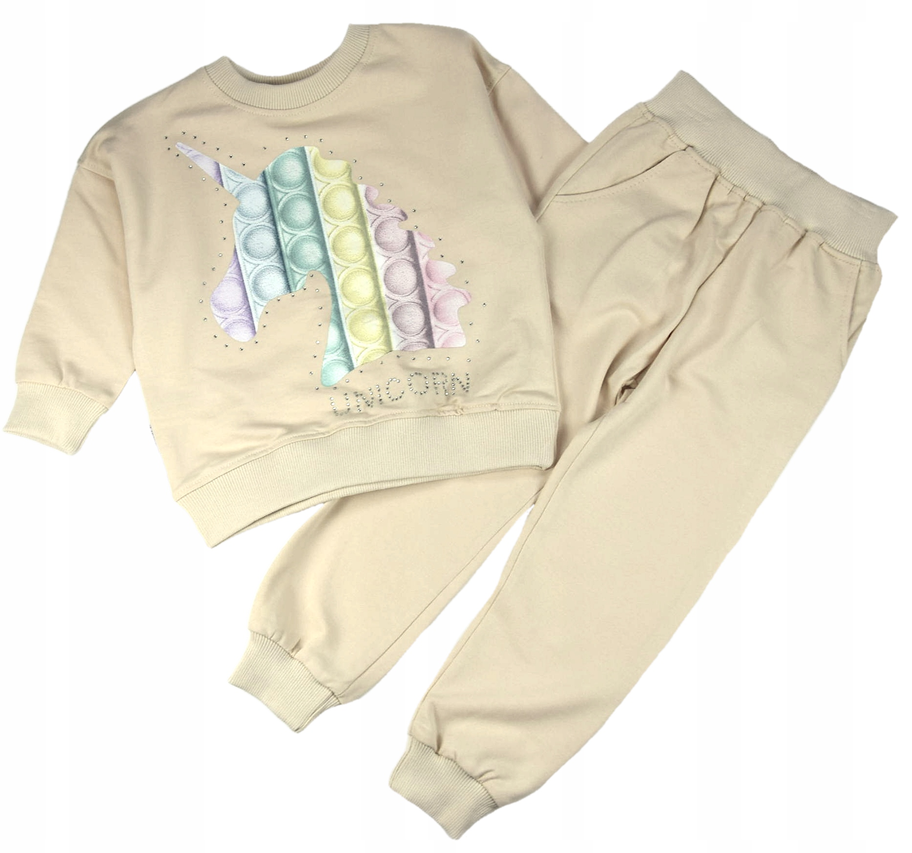 

Dres Komplet Bluza Spodnie Jednorożec Beż 92