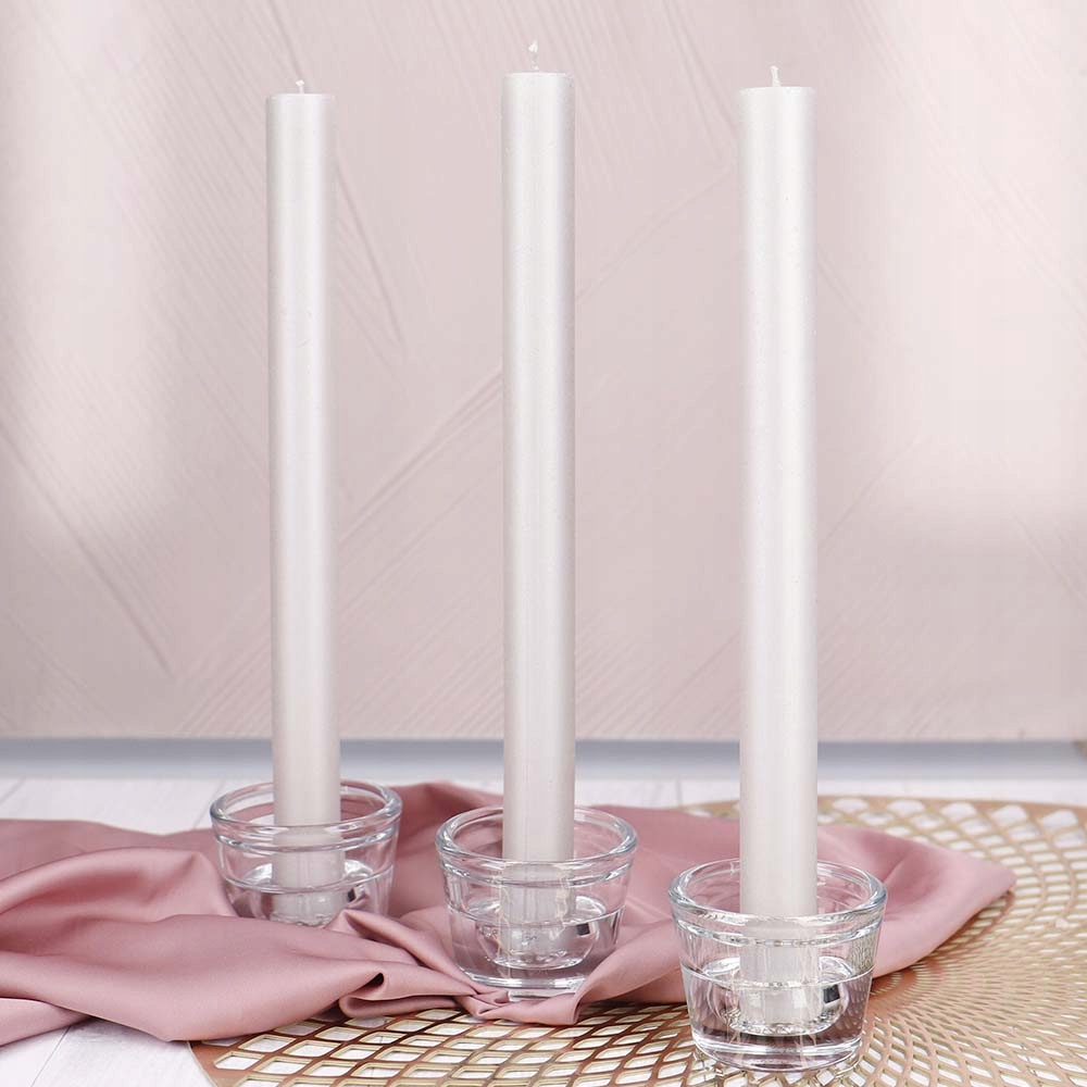 Świecznik szklany 2w1 do świec długich i tealightó Marka bez marki