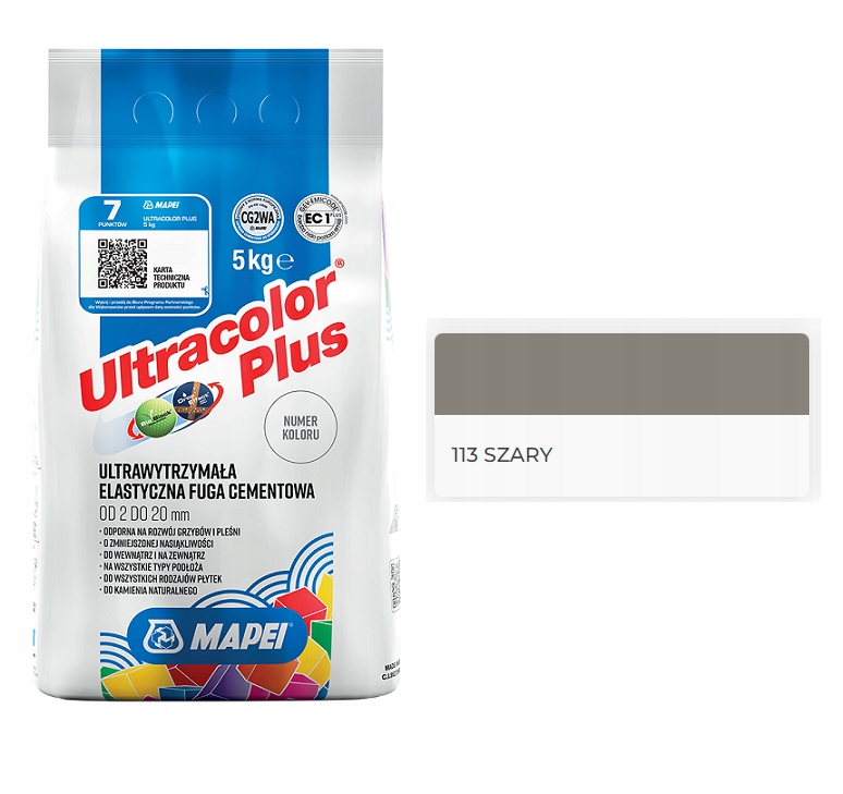 

Mapei fuga Ultracolor Plus 113 Szary 5kg