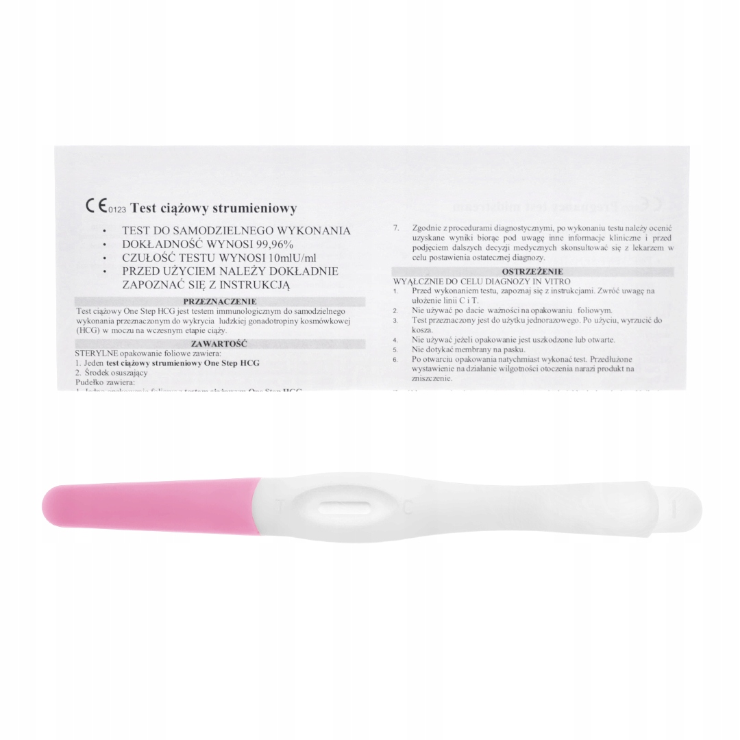TEST CIĄŻOWY STRUMIENIOWY DOMOWY CZUŁY 10mlU/ml Kod producenta MAMA STRUMIENIOWY