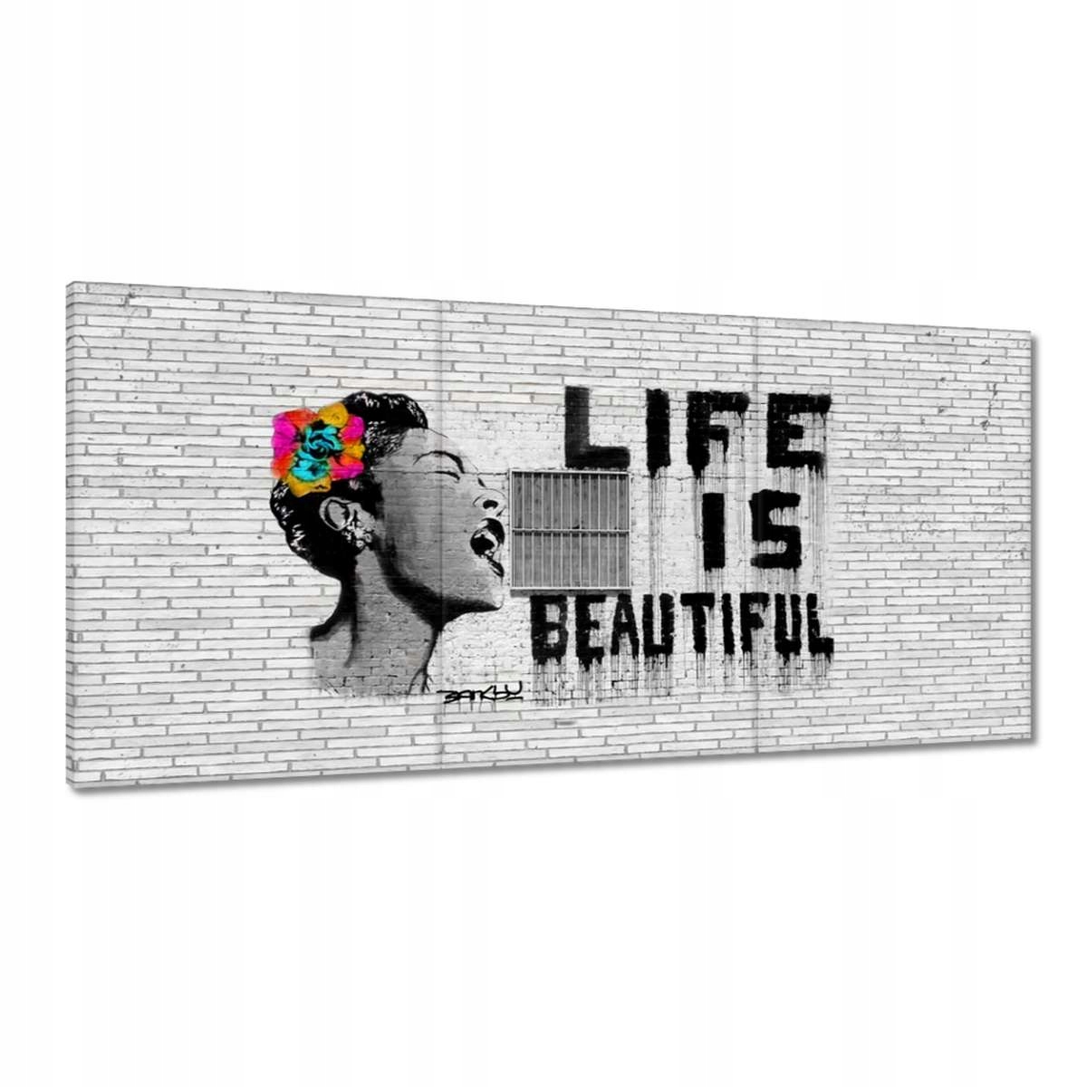 Obrazy 180x90 Banksy Life sú úžasné