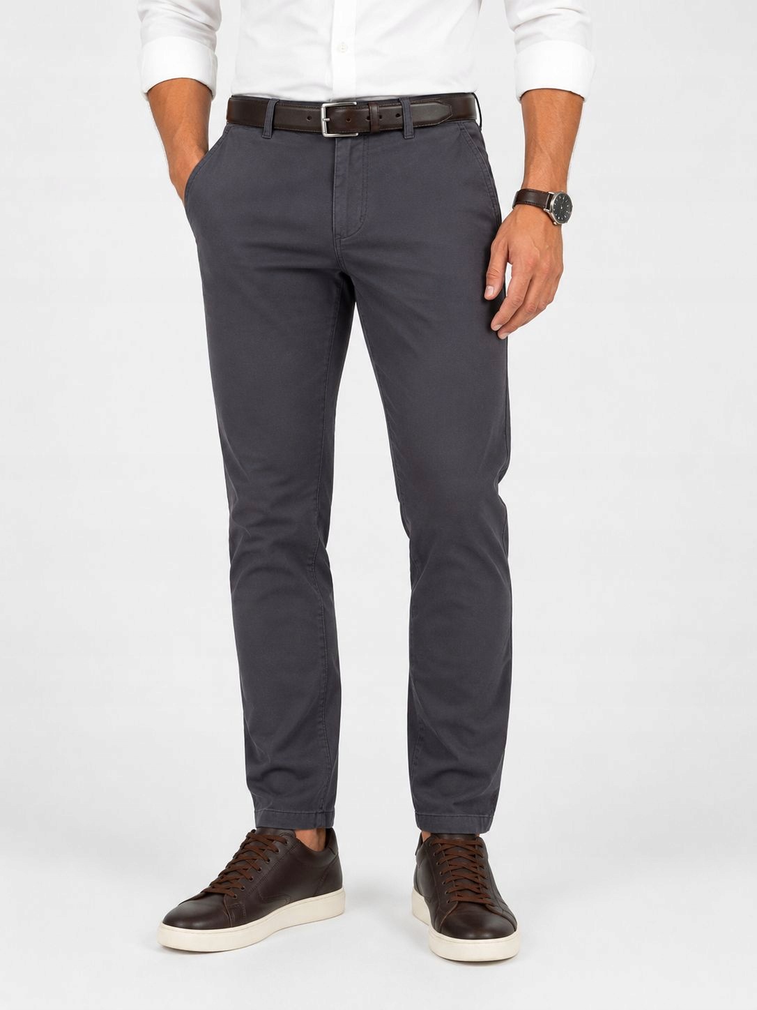 Pánské chinos kalhoty Lavier Pánské kalhoty Regular Fit šedé vel. 32