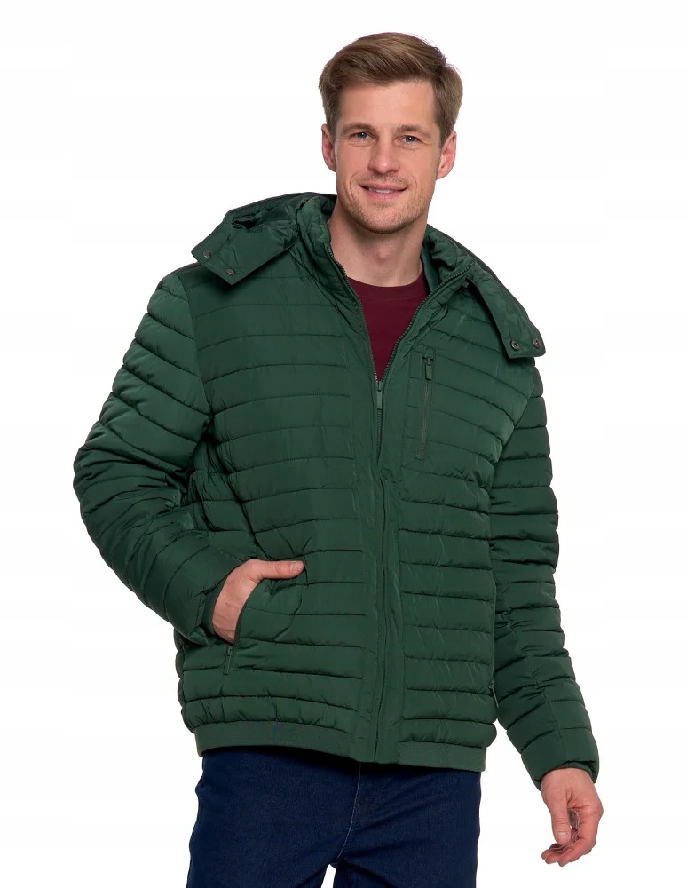 Pánská prošívaná bunda s mírně zateplenou podšívkou Odnímatelná Kapuce Moraj L