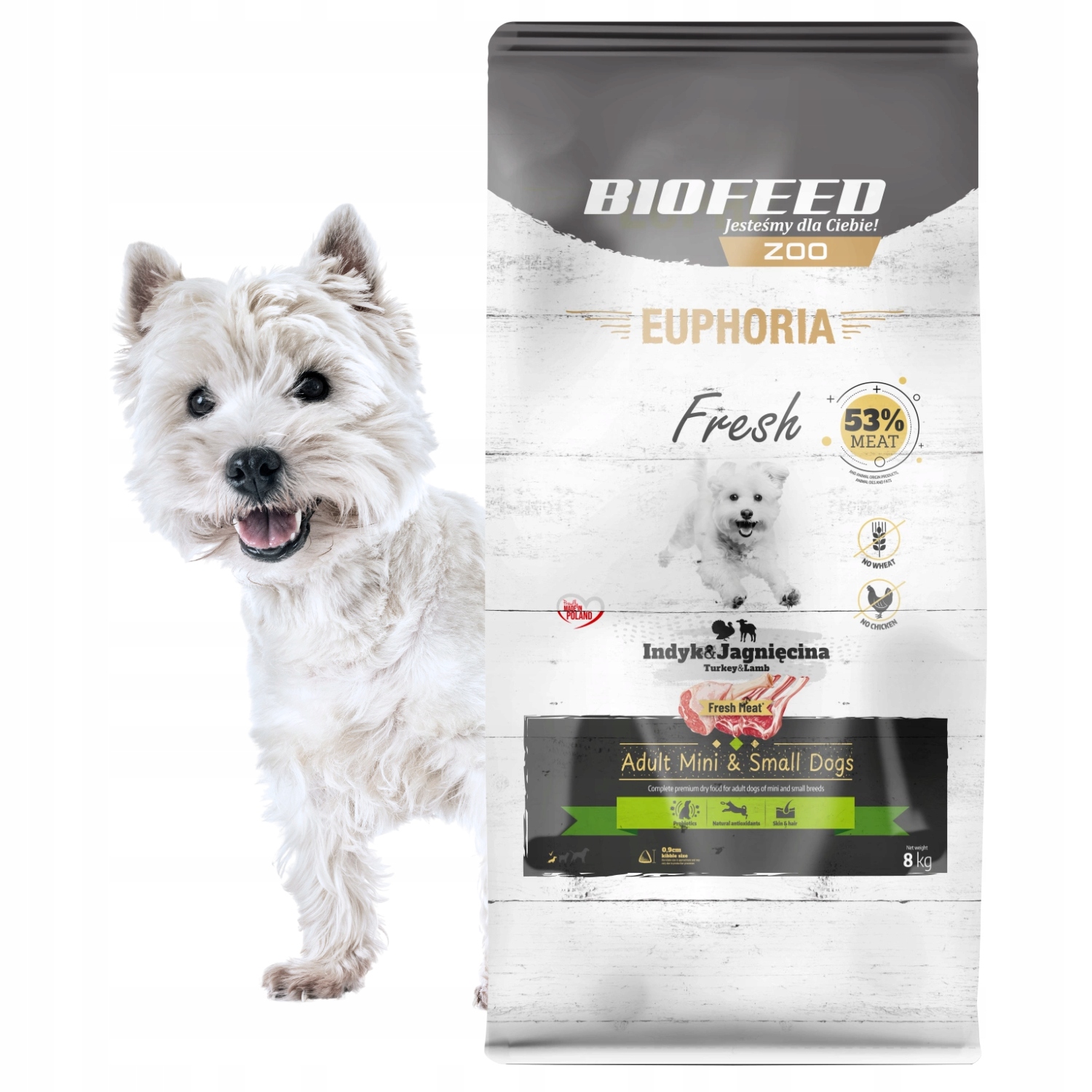 Levně Euphoria Fresh Meat Krmivo pro psy bez Krmivo Krůta a jehněčí Xs/s 8 kg