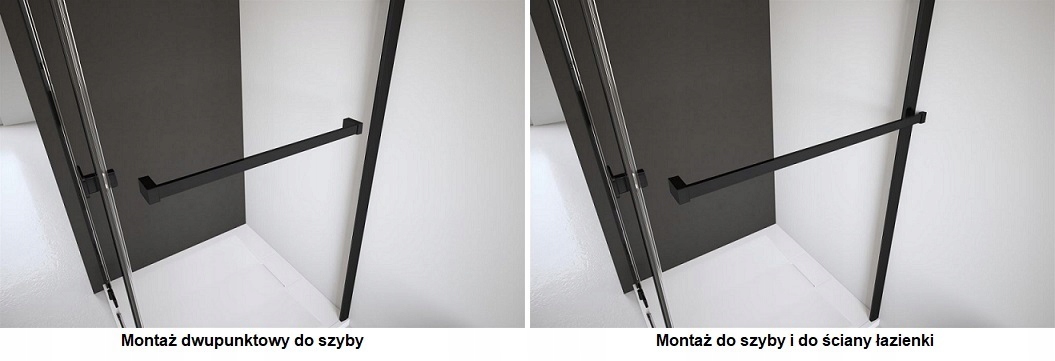 Drzwi czarne RADAWAY Idea Black DWJ 160x200,5 PRAW Wykończenie szkła przezroczyste