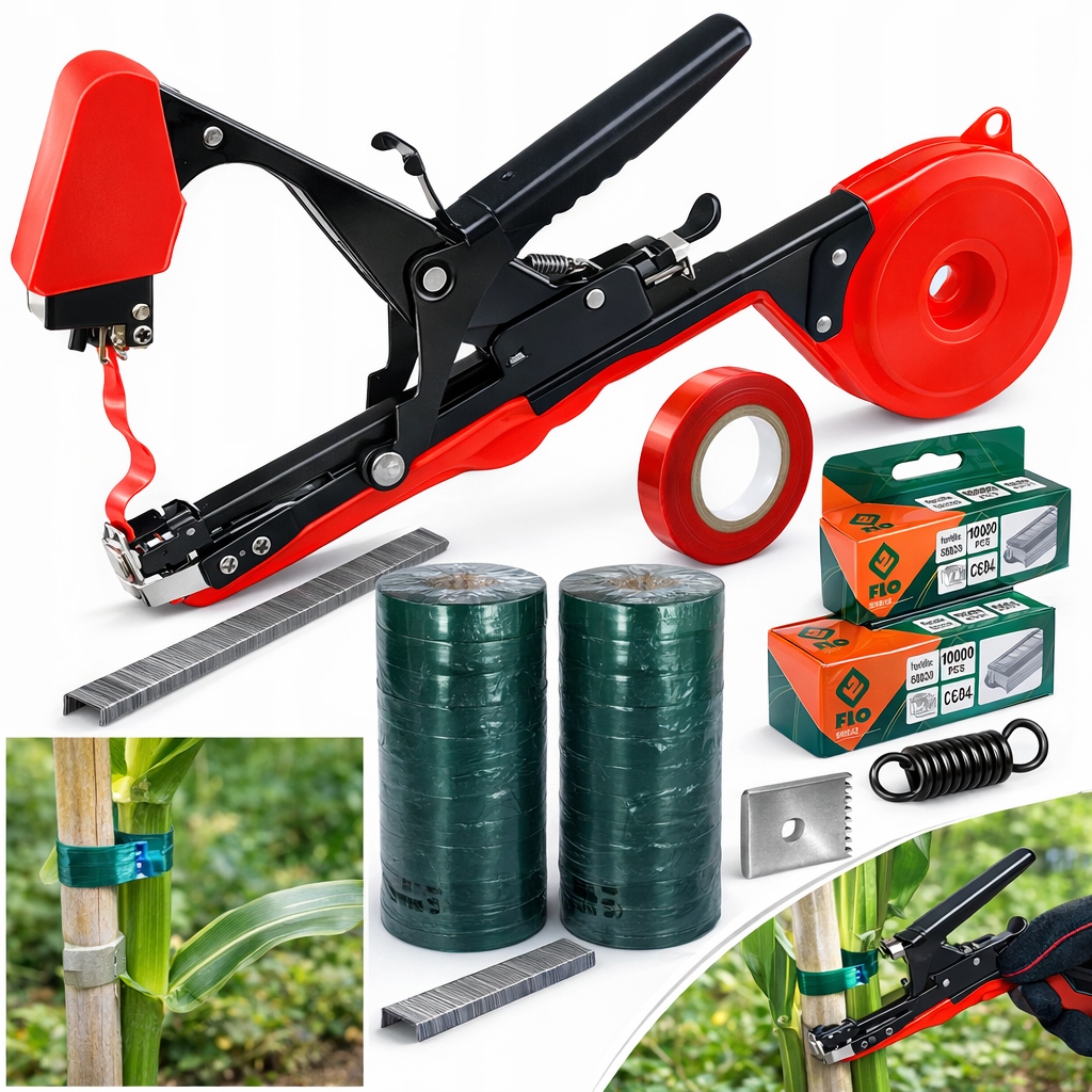 Tapener Zszywacz Ogrodniczy Do Wiązania Roślin Zestaw 25 Taśm 20tyś Zszywek