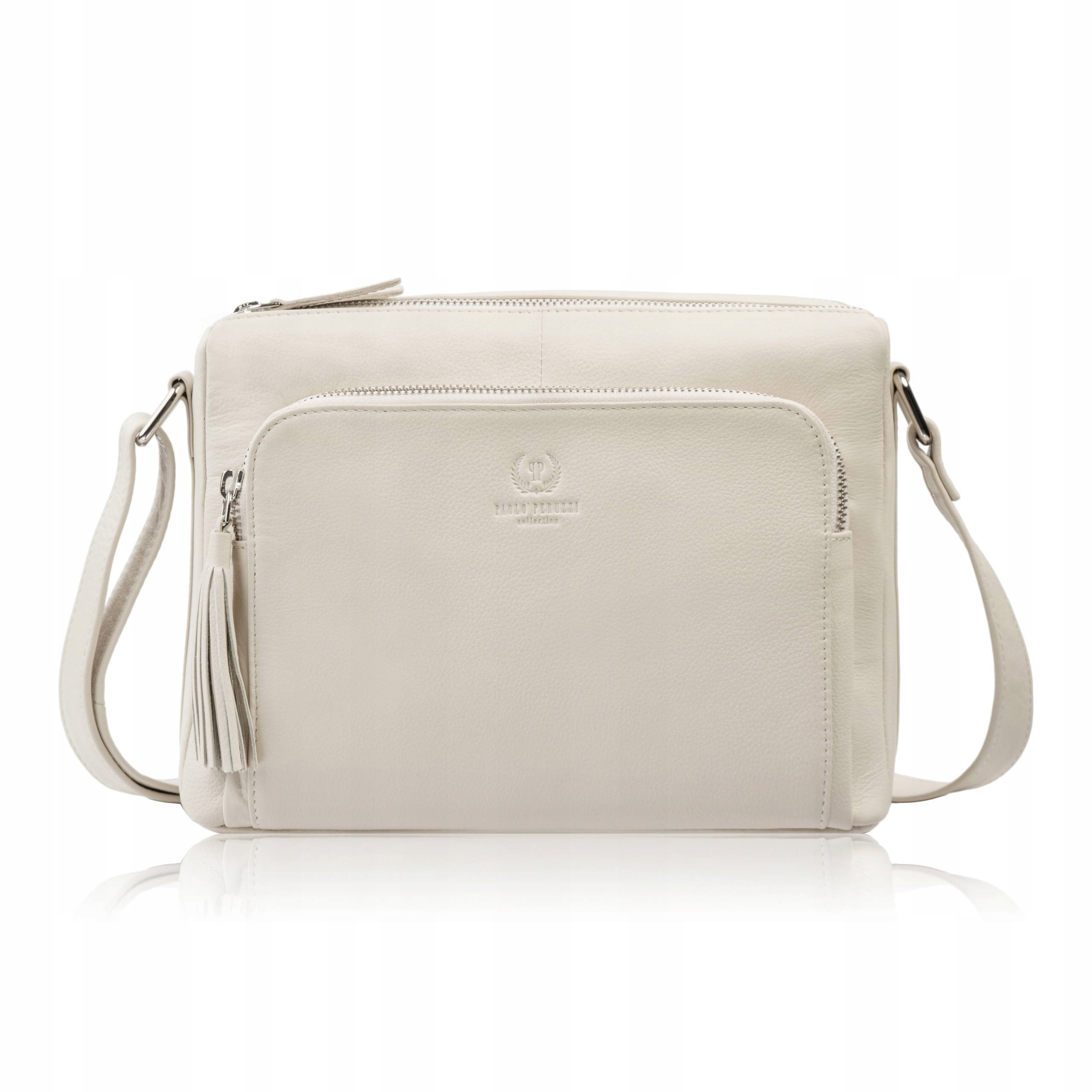 Dámská kabelka přes rameno kožená béžová klasická městská Paolo Peruzzi