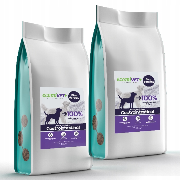 ecomiVET+ Gastrointestinal Hypo 2x1.5kg Psi dieta 100% hydrolyzát krůty