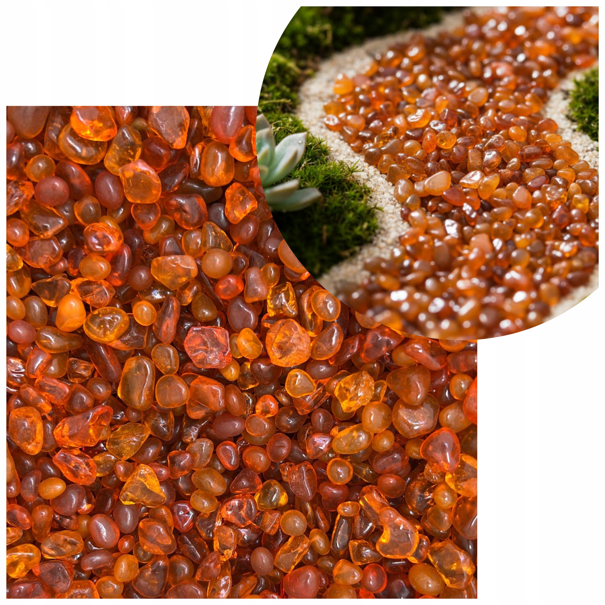 Levně Ozdobné Kamínky Ozdobné Oranžové Květináče Vnitřní Prostor Akvária 6-9 MM 5 Kg