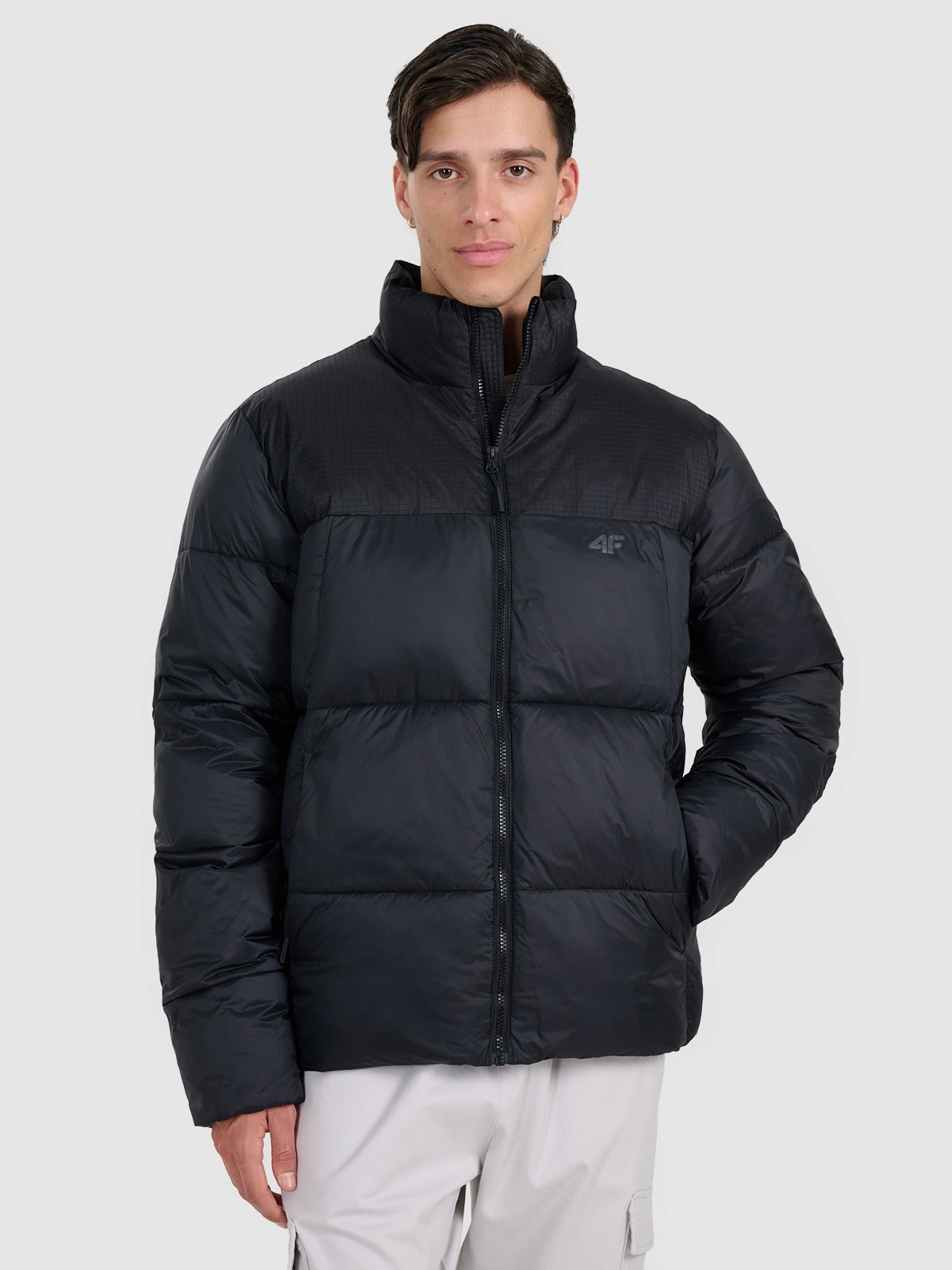 4F Pánská péřová bunda Černá XL