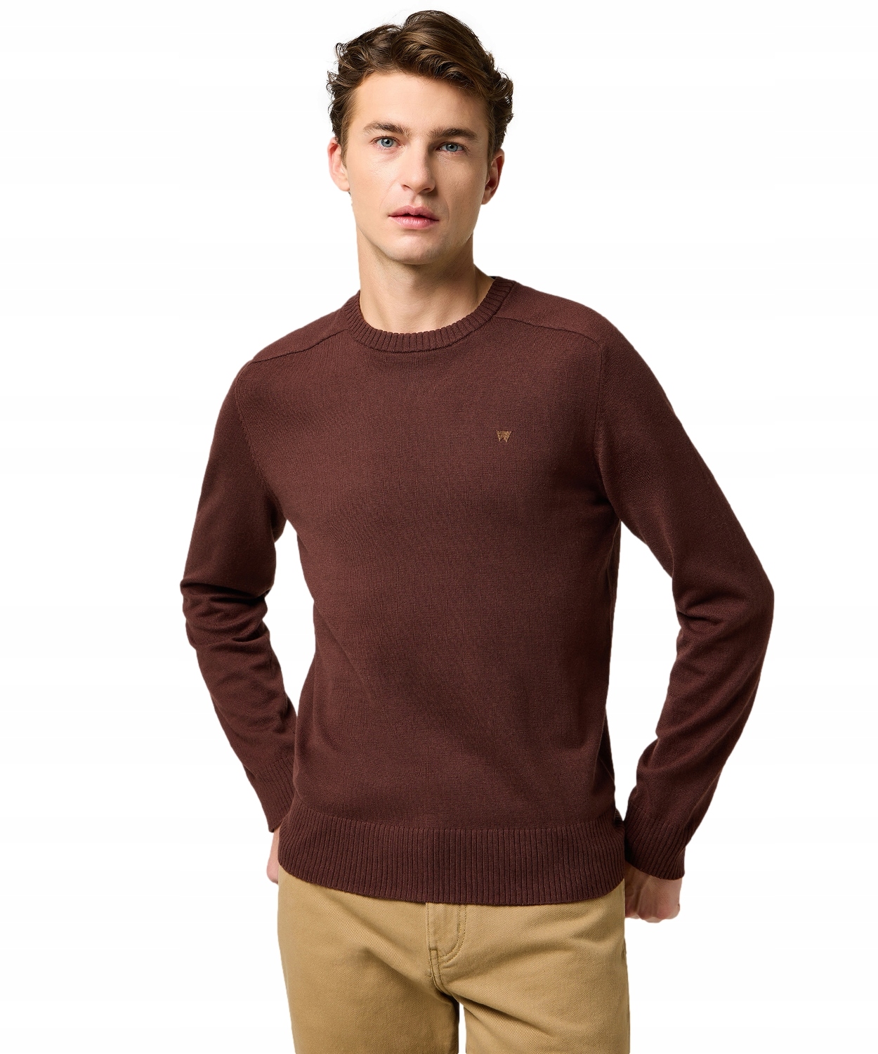 Svetr Wrangler Knit Sweater 112371538 Mahogany XXL