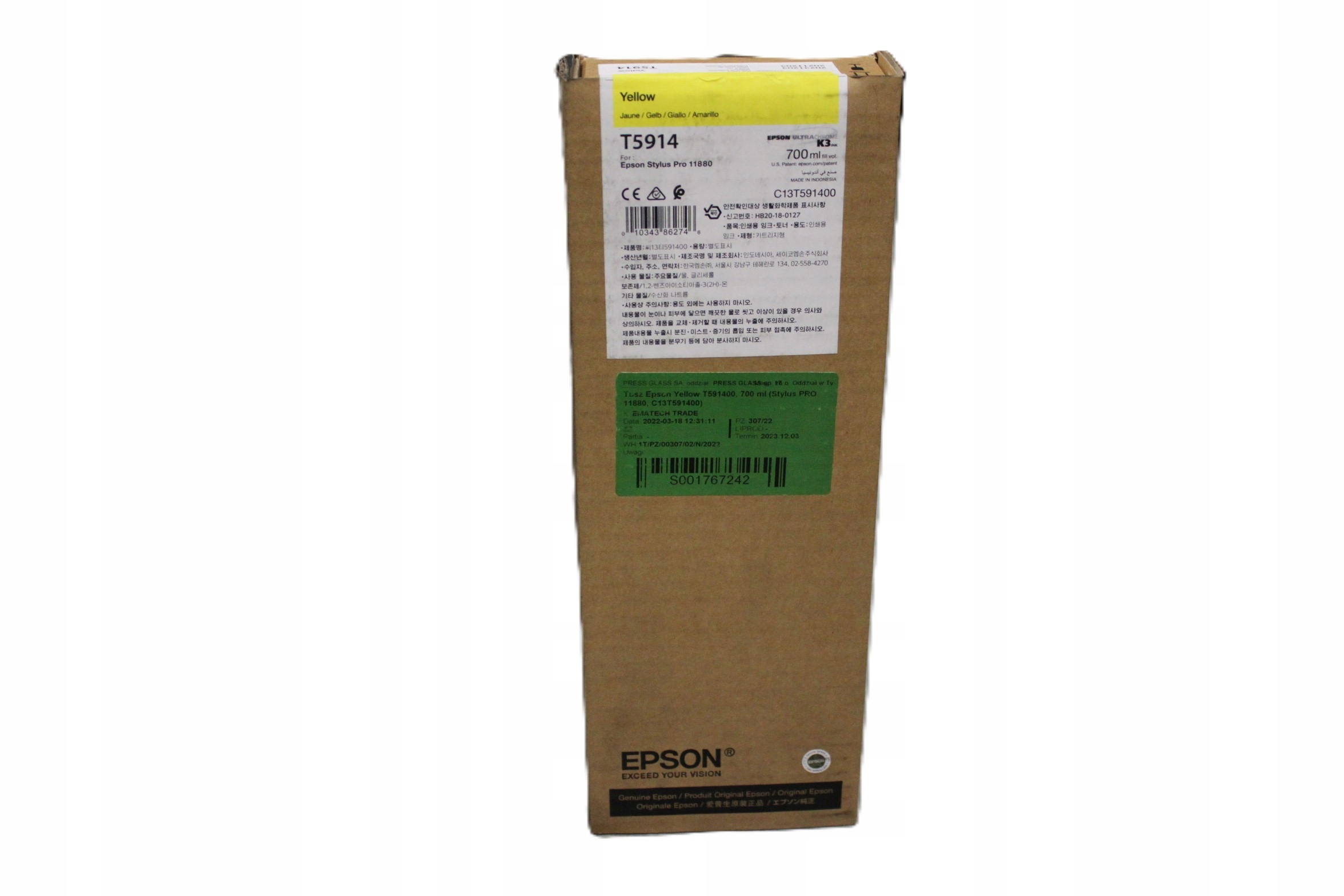Epson T5914 C13T591400 žlutá inkoustová kazeta cartridge 21/23 originální