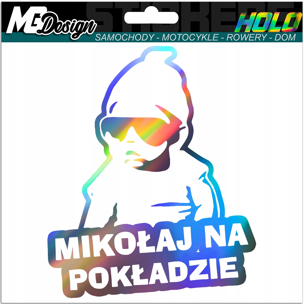 

Mikołaj Na Pokładzie naklejka na szybę Hologram
