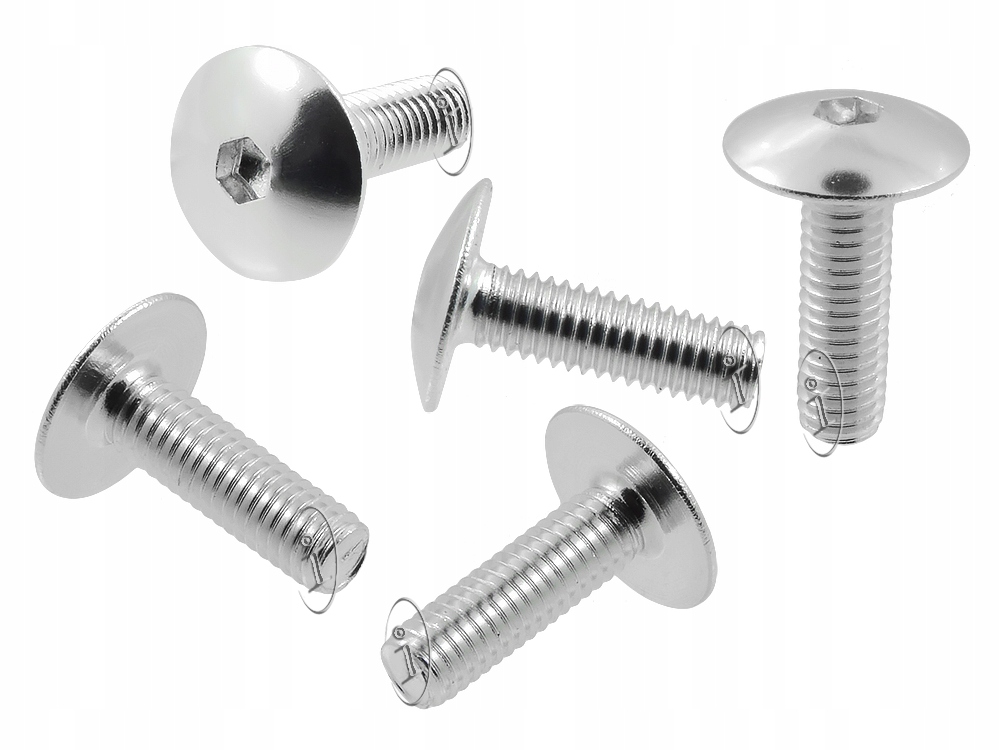 5 x Śruba Owiewki Aluminiowa Śrubki M6 Srebrna