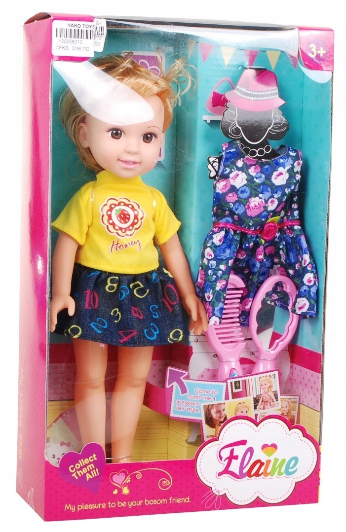 

Fashion Lalka Blondynka Akcesoria Sukienka