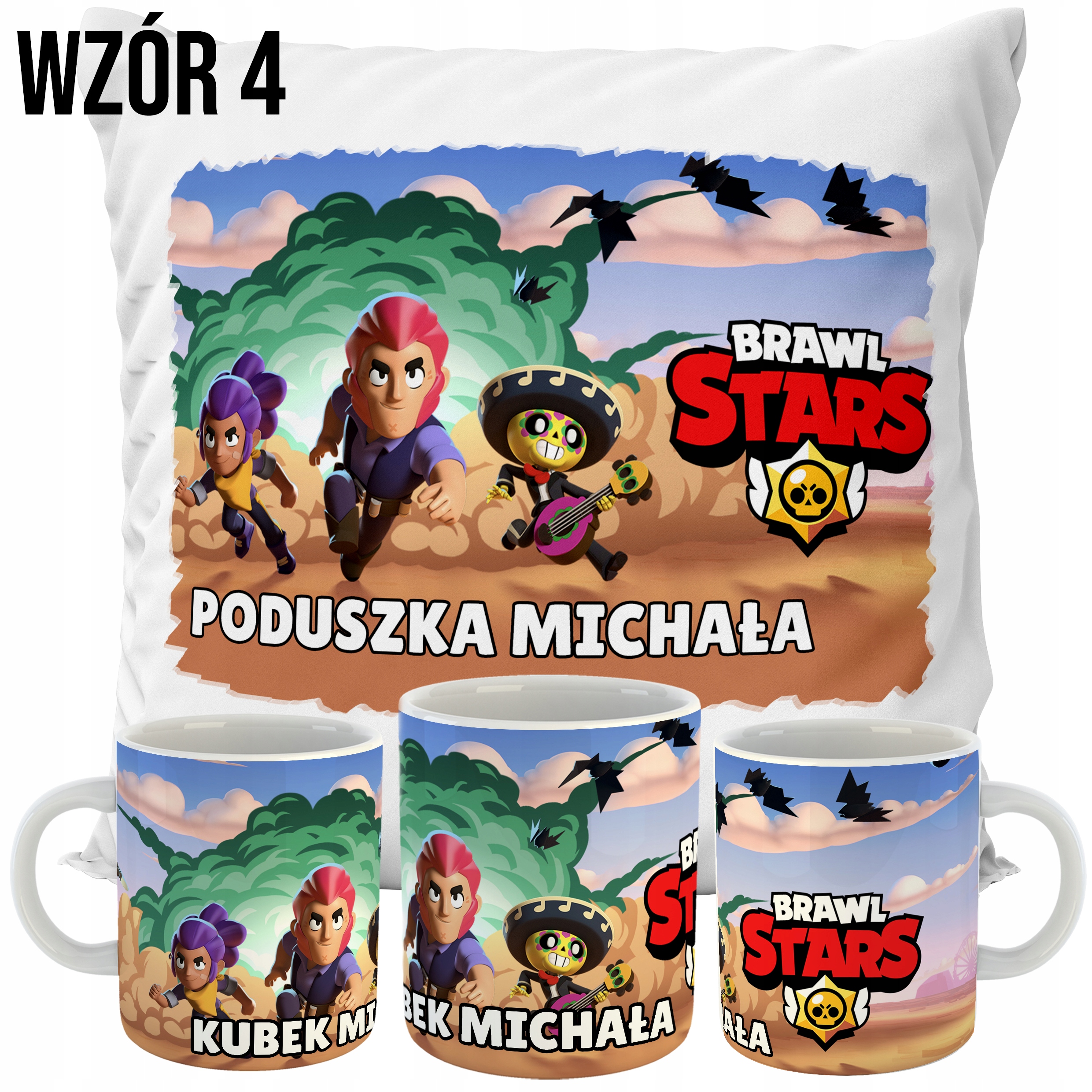 ZESTAW PODUSZKA +KUBEK BRAWL STAR S WZORY Wyrób medyczny nie