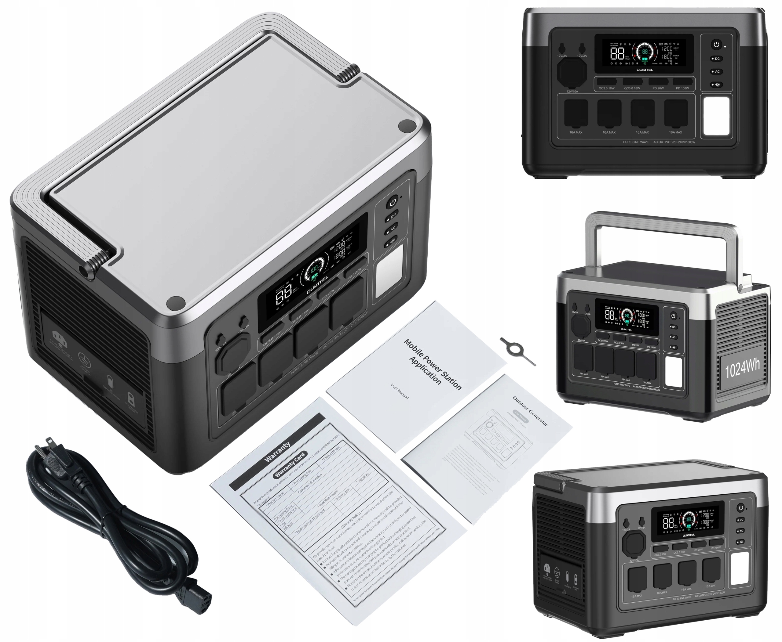 Przenośna Stacja Zasilania Oukitel P1000E Plus 1800W 1024Wh LiFePO4 Eps