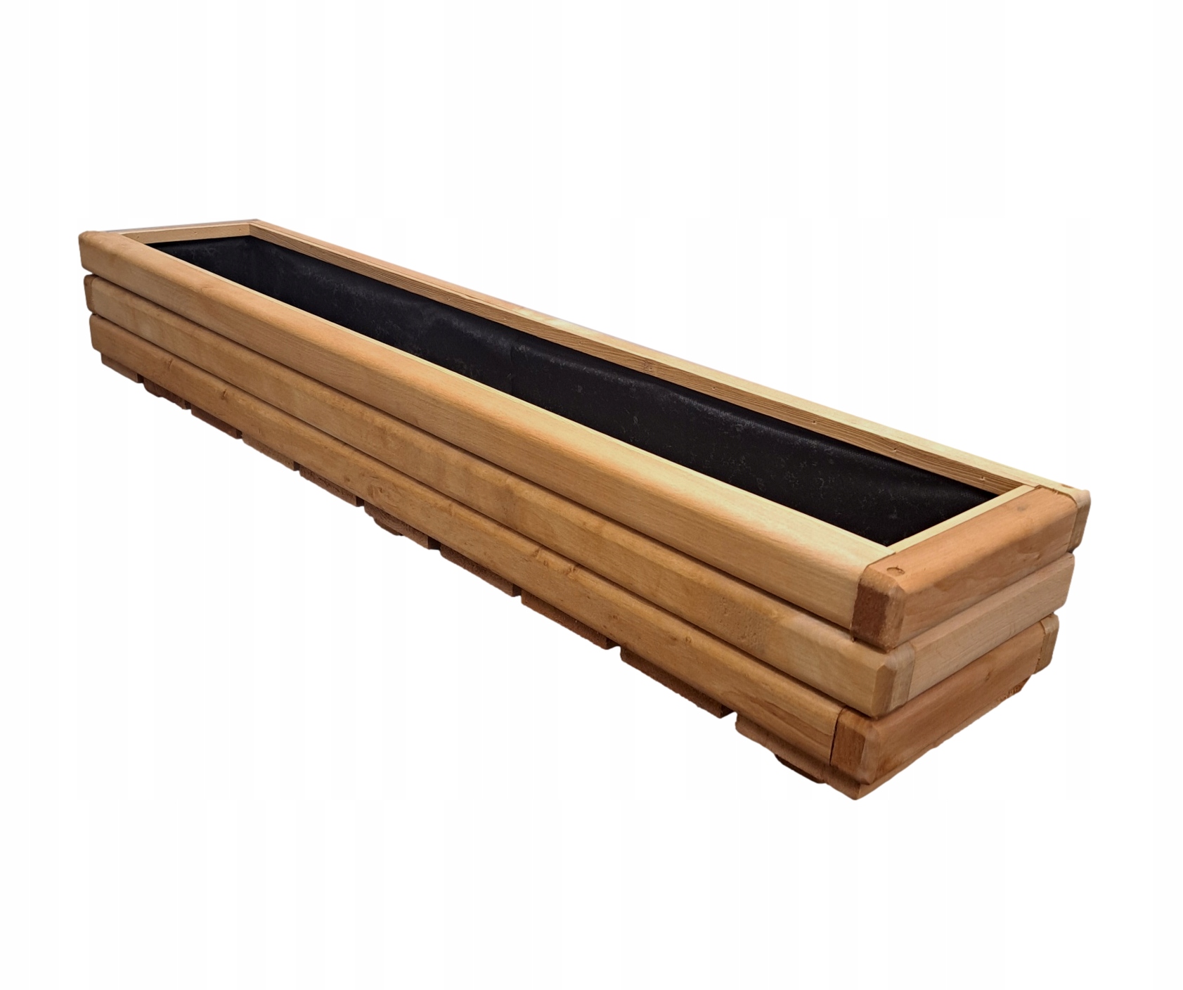 Drewniana Duża Donica Ogrodowa 118x25x20 cm Impregnowana Ozdobna Pinia