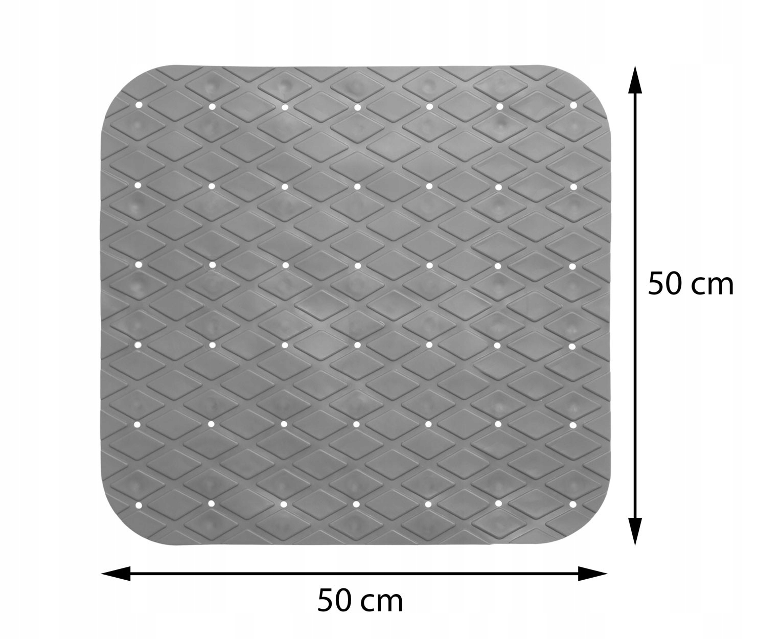 ANTYPOŚLIZGOWA MATA PRYSZNIC BRODZIK 50X50 Szara Waga produktu z opakowaniem jednostkowym 0.54 kg