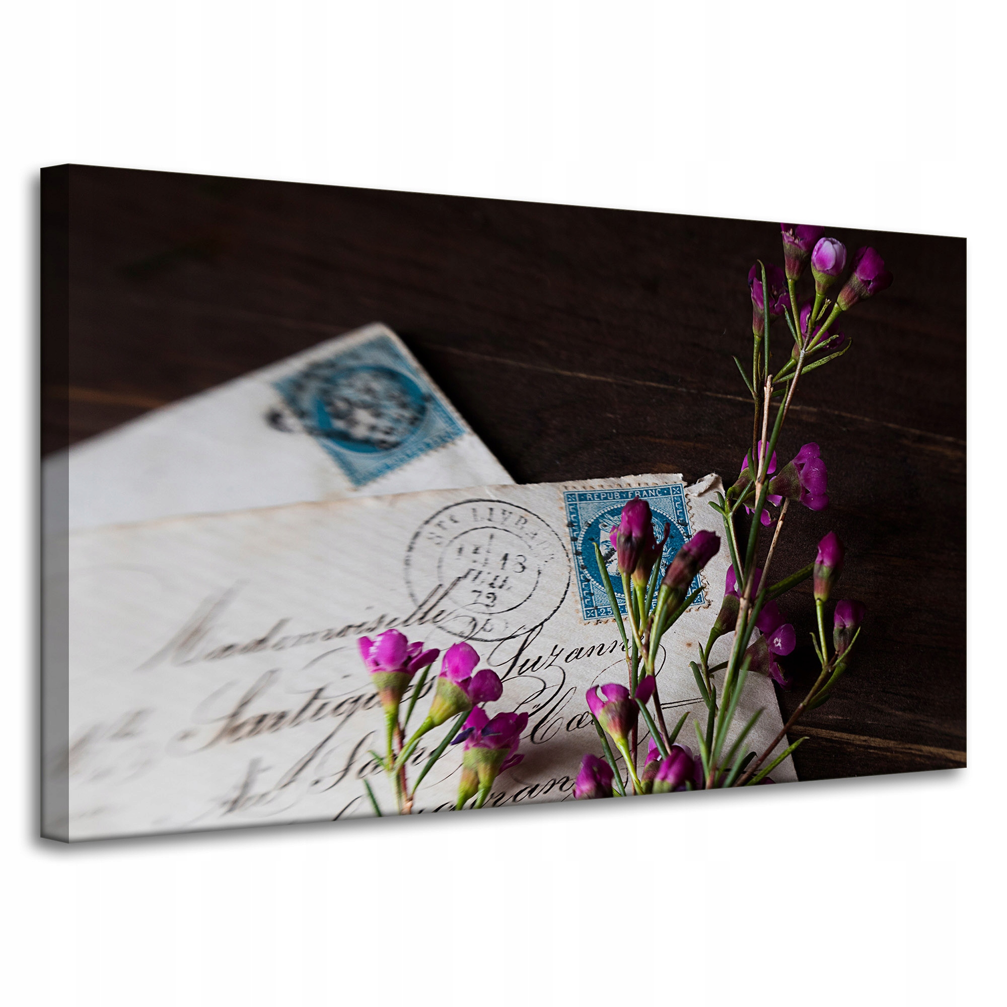 Obraz na plátně Listy Fialové Květiny Vintage 100x60