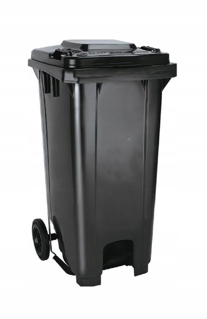 Levně Max Popelnice D120BP 120L černá s pedálem