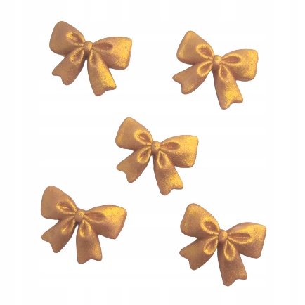 Kokardki cukrowe na tort 3,5cm złote 40szt (8 x 5szt)
