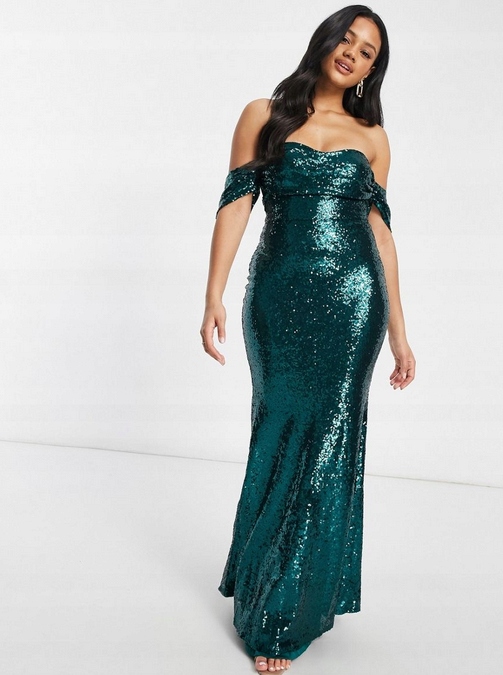 Zdobená Flitrová Koktejlová Šaty 36 S