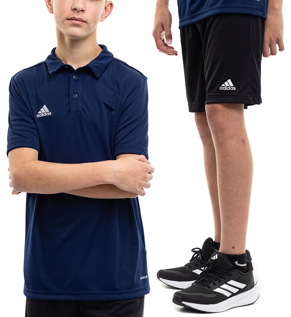 adidas Strój Sportowy Dzieci Koszulka T-Shirt Polo Krótkie Spodenki r. 116