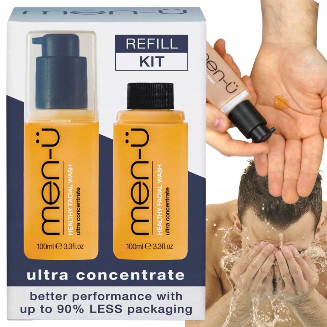 Gel na mytí obličeje Antibakteriální čistící Men-u Refill Kit 2x100 ml