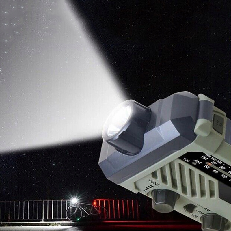 AWARYJNE RADIO SOLARNE PRZENOŚNE RADIO Z KORBĄ RADIO SOLARNE AM/FM 2000MAH Kolor zielony